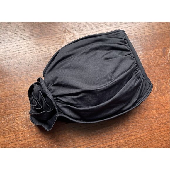 Kate Spade Designer Black Rosette Bandeau Bikini Top Womens Size S NWT Resort - Picture 8 of 9